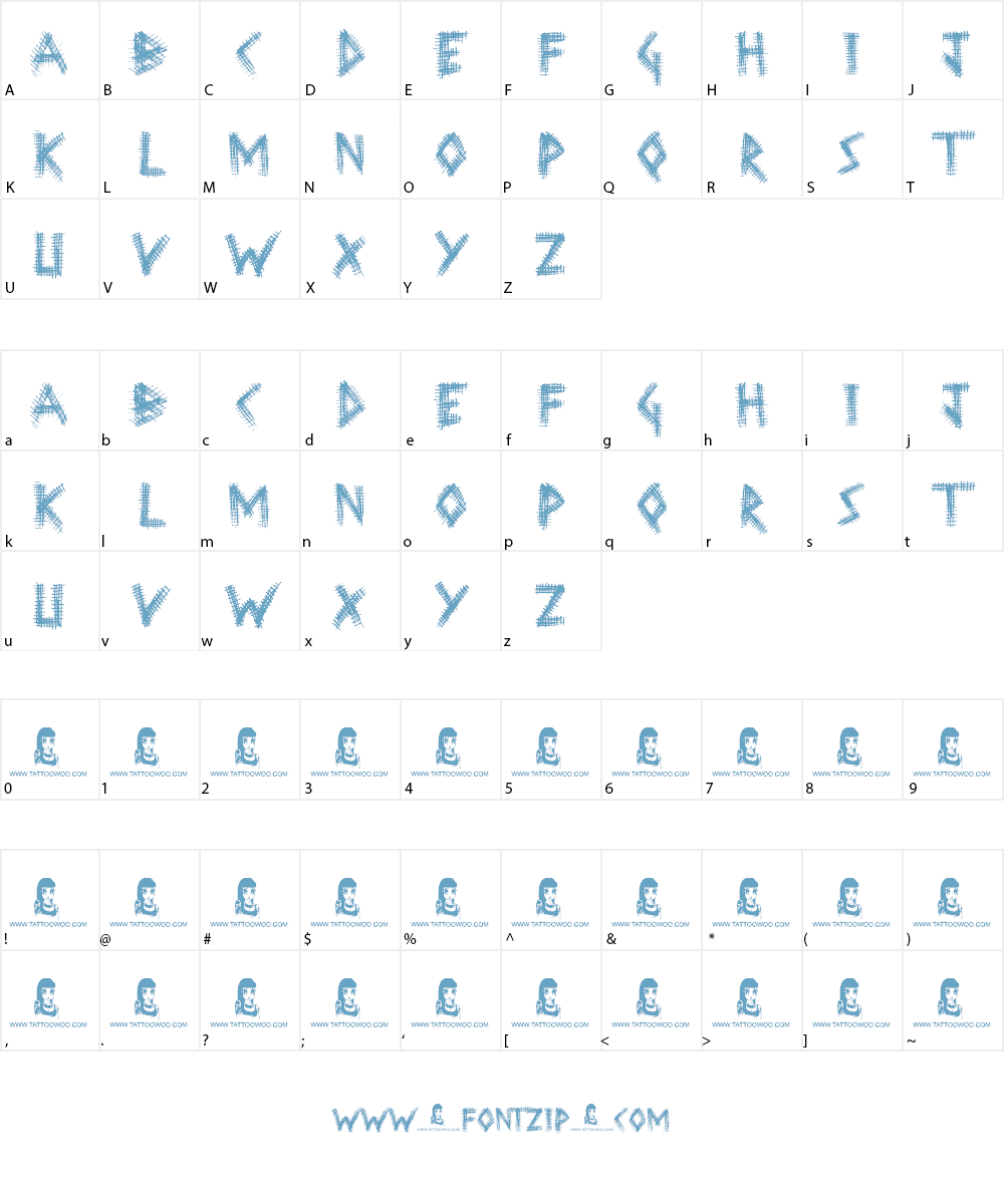 Wrong Tracks Font Character